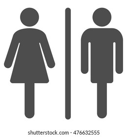 WC Persons icon. Vector style is flat iconic symbol, gray color, white background.
