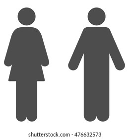 WC Persons icon. Vector style is flat iconic symbol, gray color, white background.
