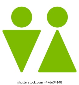 WC Persons icon. Vector style is flat iconic symbol, eco green color, white background.