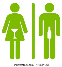 WC Persons icon. Vector style is flat iconic symbol, eco green color, white background.