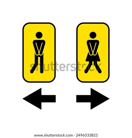 WC Pictogram Sign of printable vector. Restroom icon Sticker of Toilet symbol with people silhouette clipart.