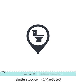 wc or restroom location icon symbol logo design element