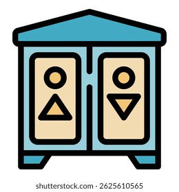 Wc room icon. Outline Wc room vector icon for web design isolated on white background color flat
