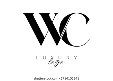WC Serif Letter Monogram Typography Logo for Elegant Premium Branding Identity