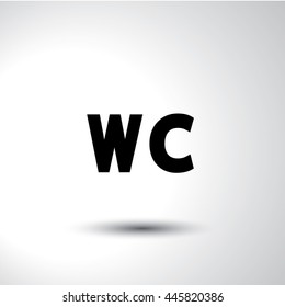 Wc sign flat icon illustration