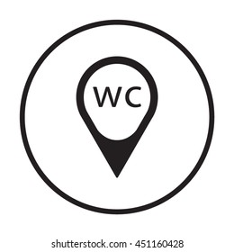 WC sign icon.