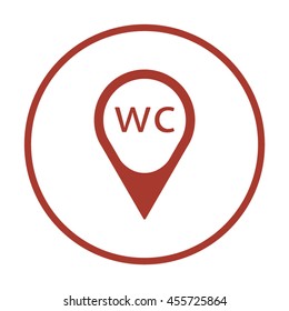 WC sign icon. Flat design.