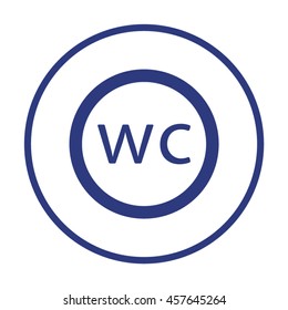 WC sign icon. Flat design.