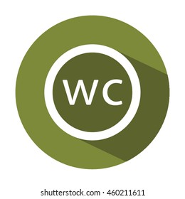 WC sign icon. Flat design.