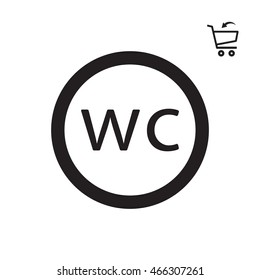 WC sign icon. Flat design.