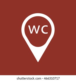WC sign icon. Flat design.