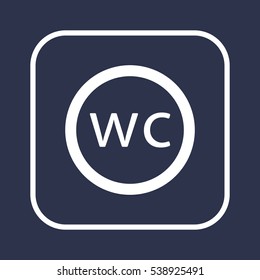 WC  sign  icon, isolated. Flat  design. 