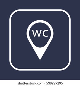 WC  sign  icon, isolated. Flat  design. 
