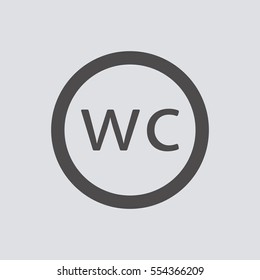 WC  sign  icon, isolated. Flat  design. 