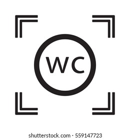 WC  sign  icon, isolated. Flat  design. 