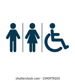 WC sign icon. Toilet symbol. Washroom vector icon