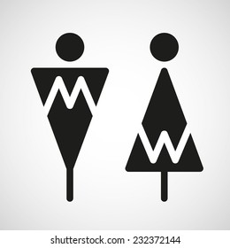 WC sign icon. Toilet symbol. Restrooms for women and men. Flat design.