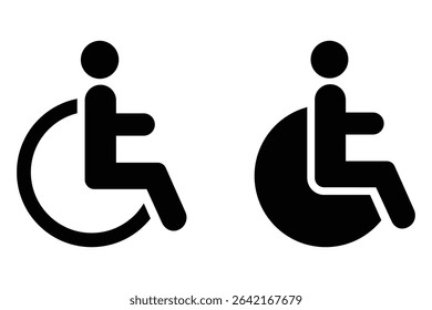 WC sign icon. Toilet symbol. wheel chair icon vector. Washroom vector icon. Handicap toilet sign, vector illustration