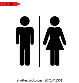 WC sign icon. Toilets Icon Unisex.Toilet symbol. Vector man and woman icons.
