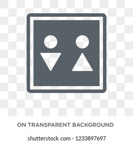 Wc sign icon. Trendy flat vector Wc sign icon on transparent background from traffic sign collection. 