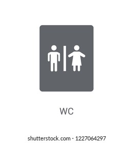 Wc sign icon. Trendy Wc sign logo concept on white background from Traffic Signs collection. Suitable for use on web apps, mobile apps and print media.