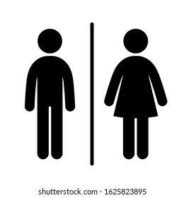 WC sign Icon Vector Illustration on the white background. Vector man & woman icons. Toilet symbol