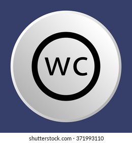 WC sign icon, vector illustration. Flat design style