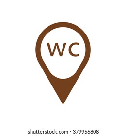 WC sign icon, vector illustration. Flat design style
