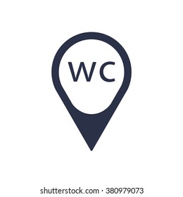 WC sign icon, vector illustration. Flat design style