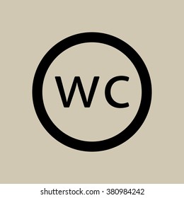 WC sign icon, vector illustration. Flat design style