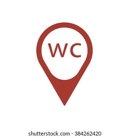 WC sign icon, vector illustration. Flat design style