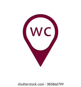 WC sign icon, vector illustration. Flat design style