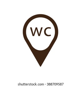 WC sign icon, vector illustration. Flat design style