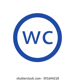 WC sign icon, vector illustration. Flat design style