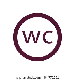 WC sign icon, vector illustration. Flat design style
