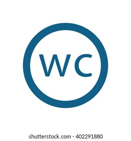 WC sign icon, vector illustration. Flat design style