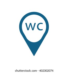 WC sign icon, vector illustration. Flat design style