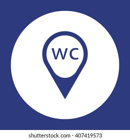 WC sign icon, vector illustration. Flat design style