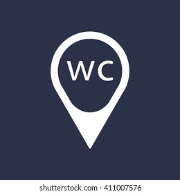 WC sign icon, vector illustration. Flat design style