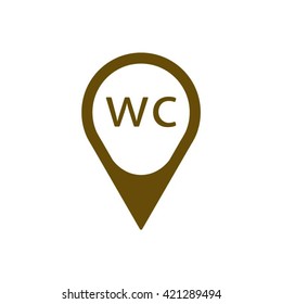 WC sign icon, vector illustration. Flat design style