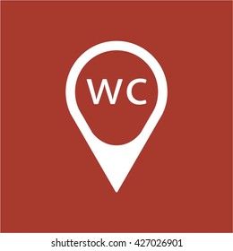 WC sign icon, vector illustration. Flat design style
