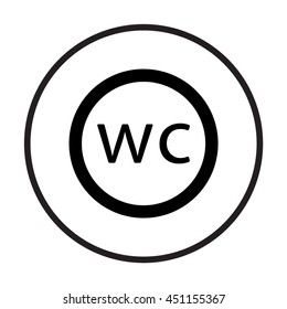 WC sign icon, vector illustration. Flat design style