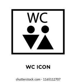 WC Sign icon vector isolated on white background, WC Sign transparent sign