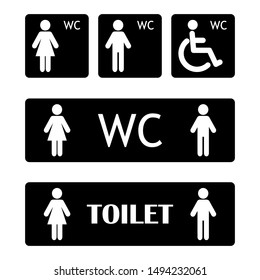 WC sign icon. Washroom vector icon. Toilet symbol. Vector illustration