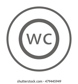 WC sign icon,vector. Flat design.
