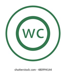 WC sign icon,vector. Flat design.