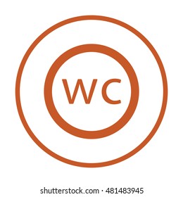 WC sign icon,vector. Flat design.