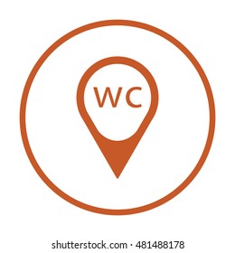 WC sign icon,vector. Flat design.