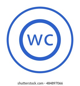 WC sign icon,vector. Flat design.