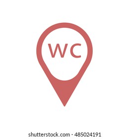 WC sign icon,vector. Flat design.